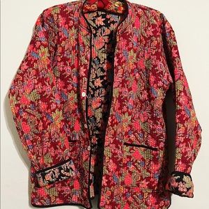 SOLD Reversible Floral Quilted Coat Size Medium or Large